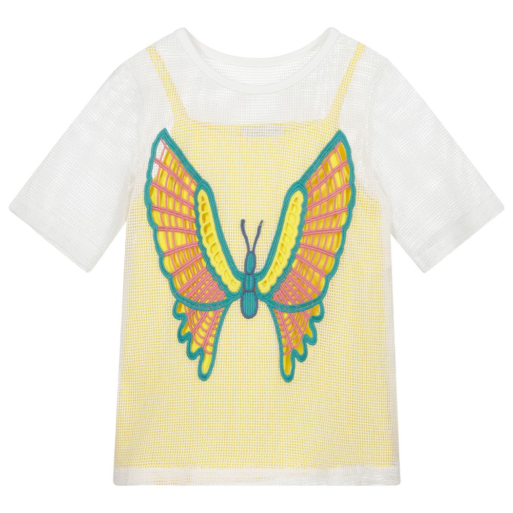 Stella McCartney Kids-Комплект с желтым платьем с бабочкой | Childrensalon Outlet