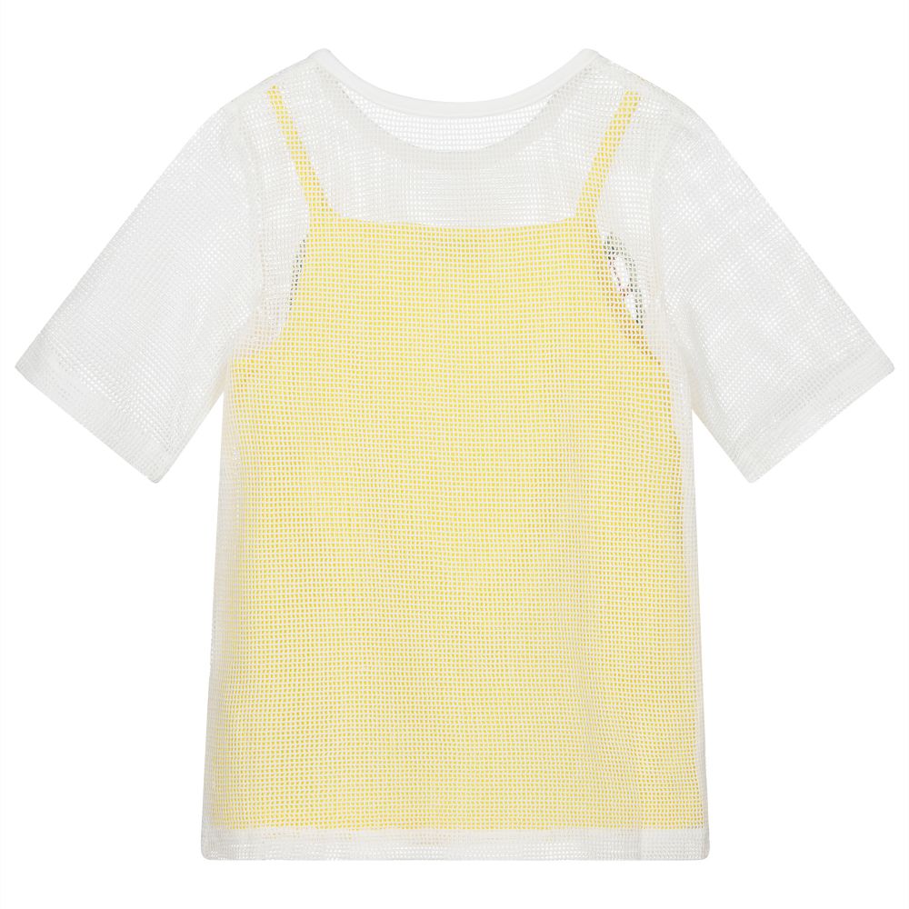 Stella McCartney Kids-طقم فستان قطعتين قطن جيرسي لون أصفر | Childrensalon Outlet