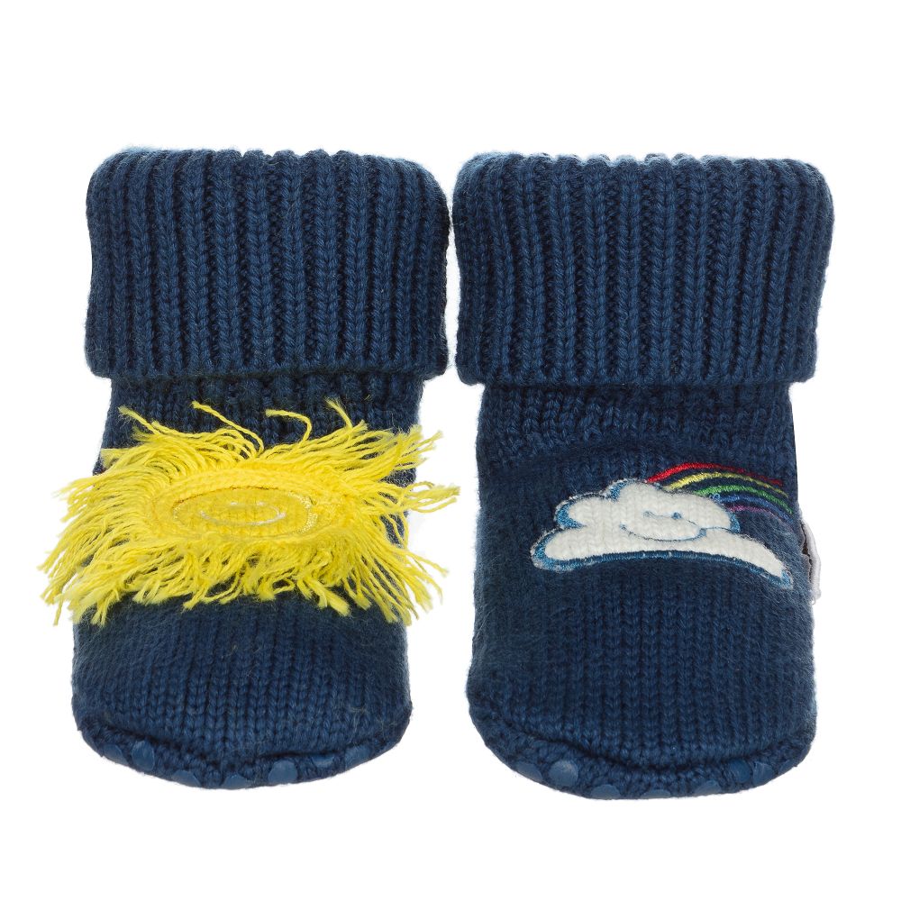 Stella McCartney Kids-Yellow Hat & Blue Booties Set | Childrensalon Outlet