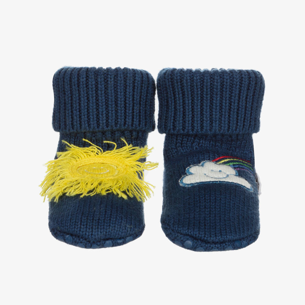 Stella McCartney Kids-Yellow Hat & Blue Booties Set | Childrensalon Outlet