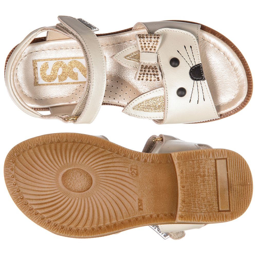 Step2wo Girls Leather Rabbit Sandals Childrensalon Outlet