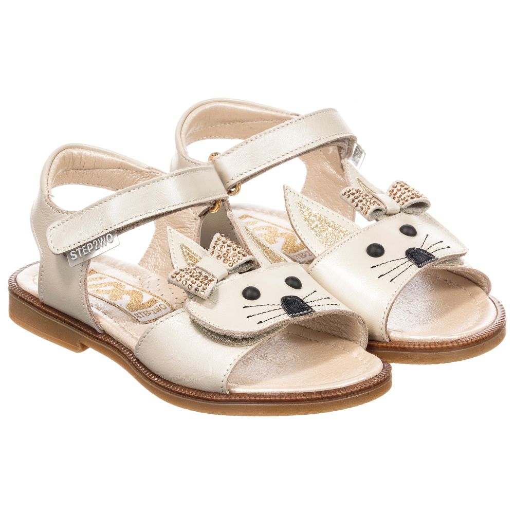 Step2wo - Girls Leather 'Rabbit' Sandals | Childrensalon