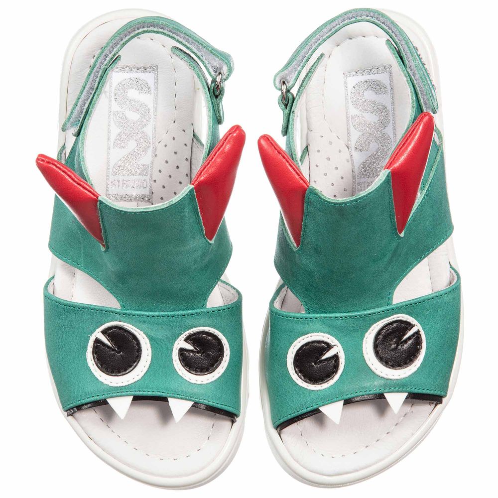 Step2wo-صندل 'مونستر'  جلد لون أخضر | Childrensalon Outlet