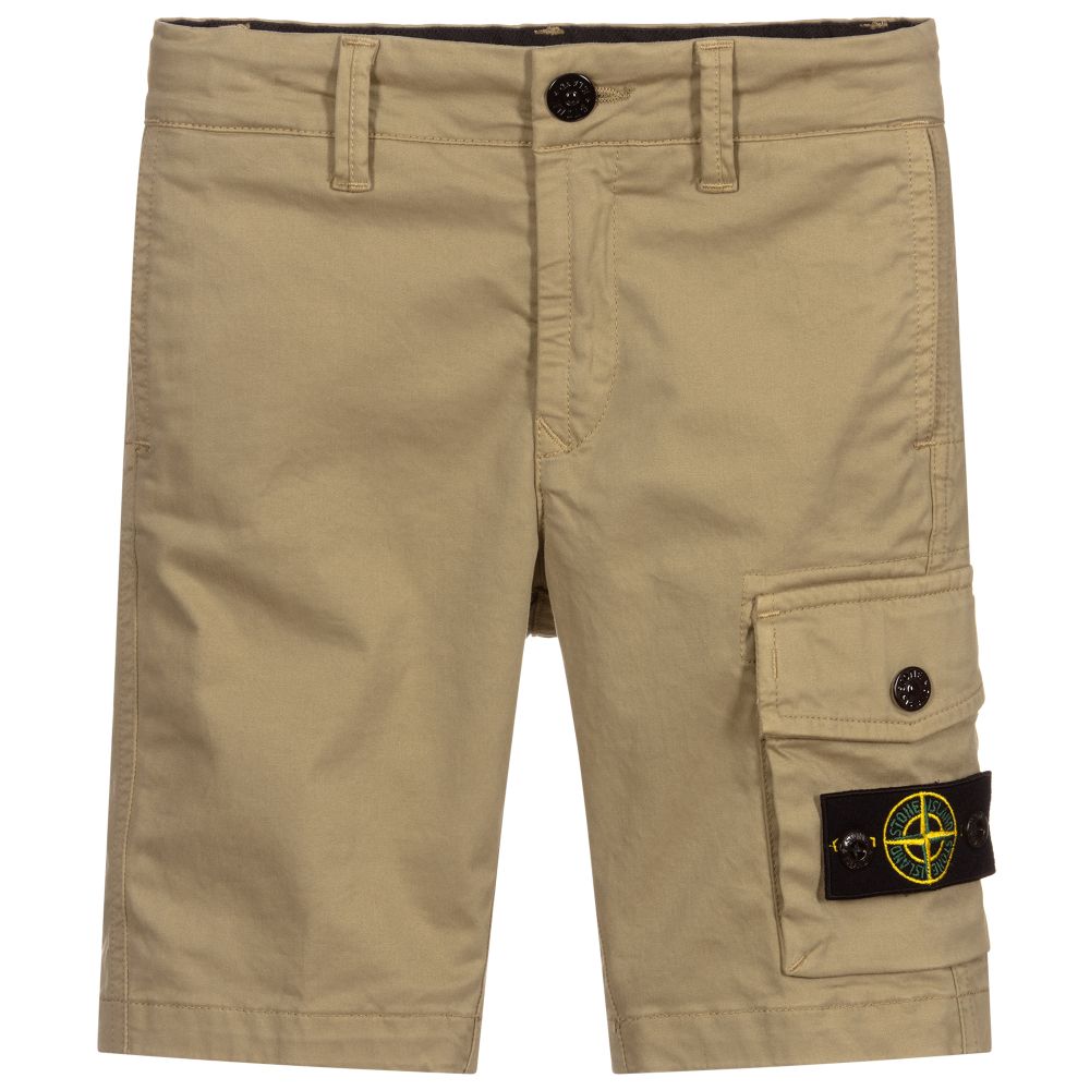 Stone Island Junior - Boys Beige Cargo Shorts | Childrensalon