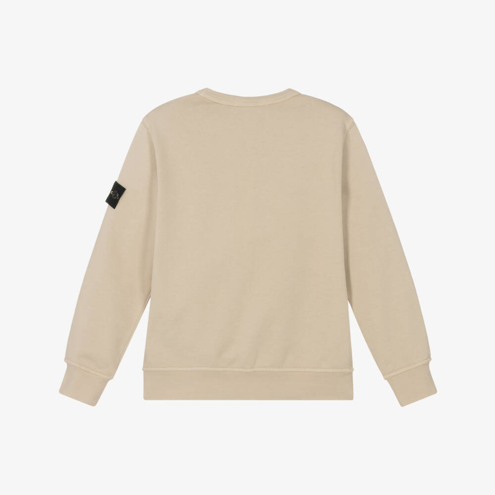 Stone Island Junior-Boys Beige Cotton Pocket Sweatshirt with Compass Patch | Childrensalon Outlet