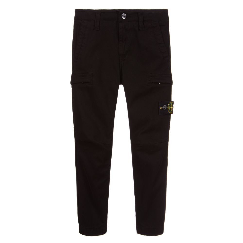 Stone Island Junior - Pantalon cargo noir Garçon | Childrensalon