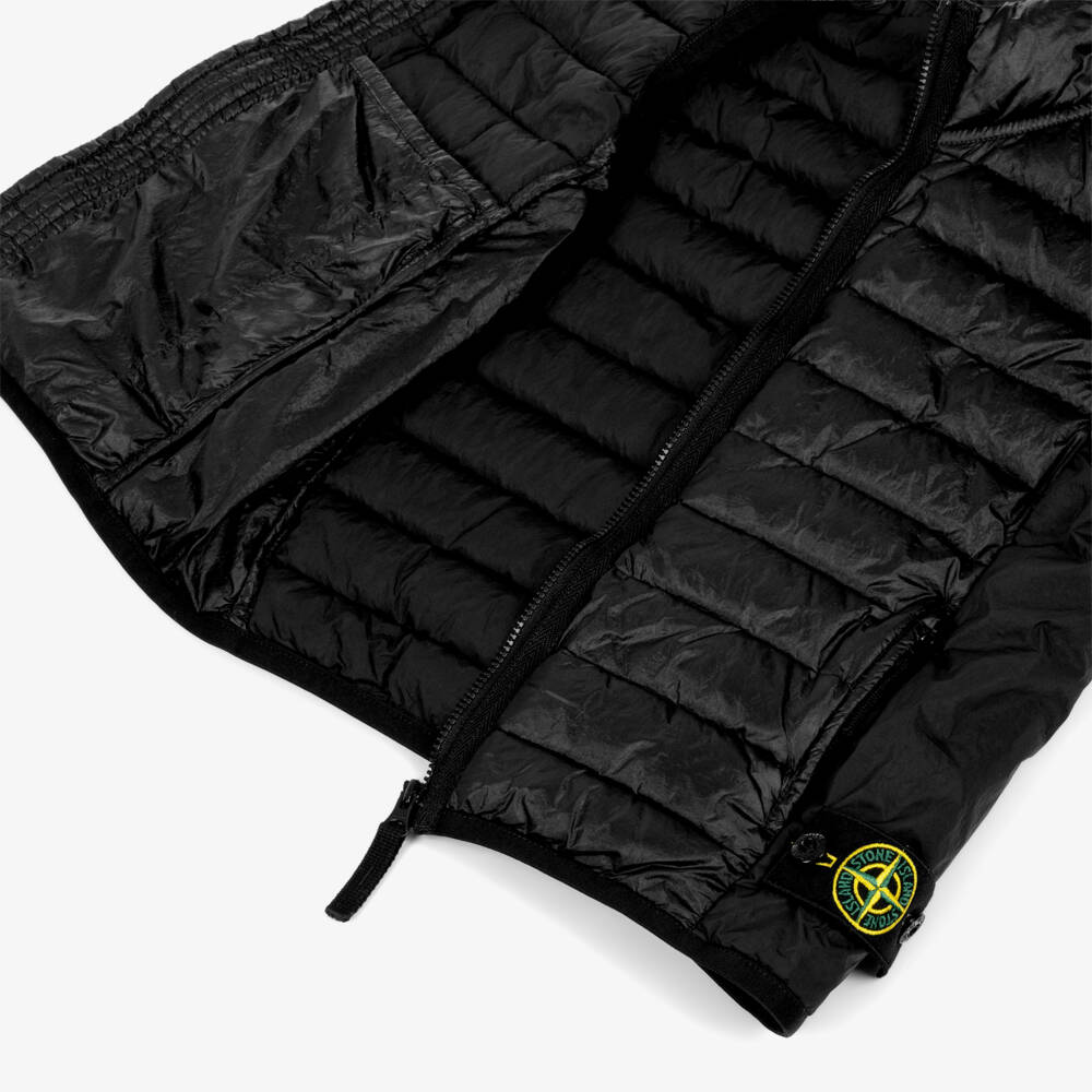 Stone Island Junior-Boys Black Down Padded Gilet with Compass Badge | Childrensalon Outlet
