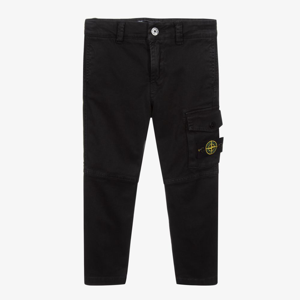 Stone Island Junior - Pantalon cargo noir Garçon | Childrensalon