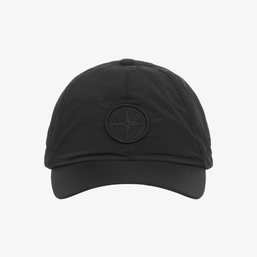 Stone Island Junior-Boys Black Water-Repellent Baseball Cap | Childrensalon Outlet