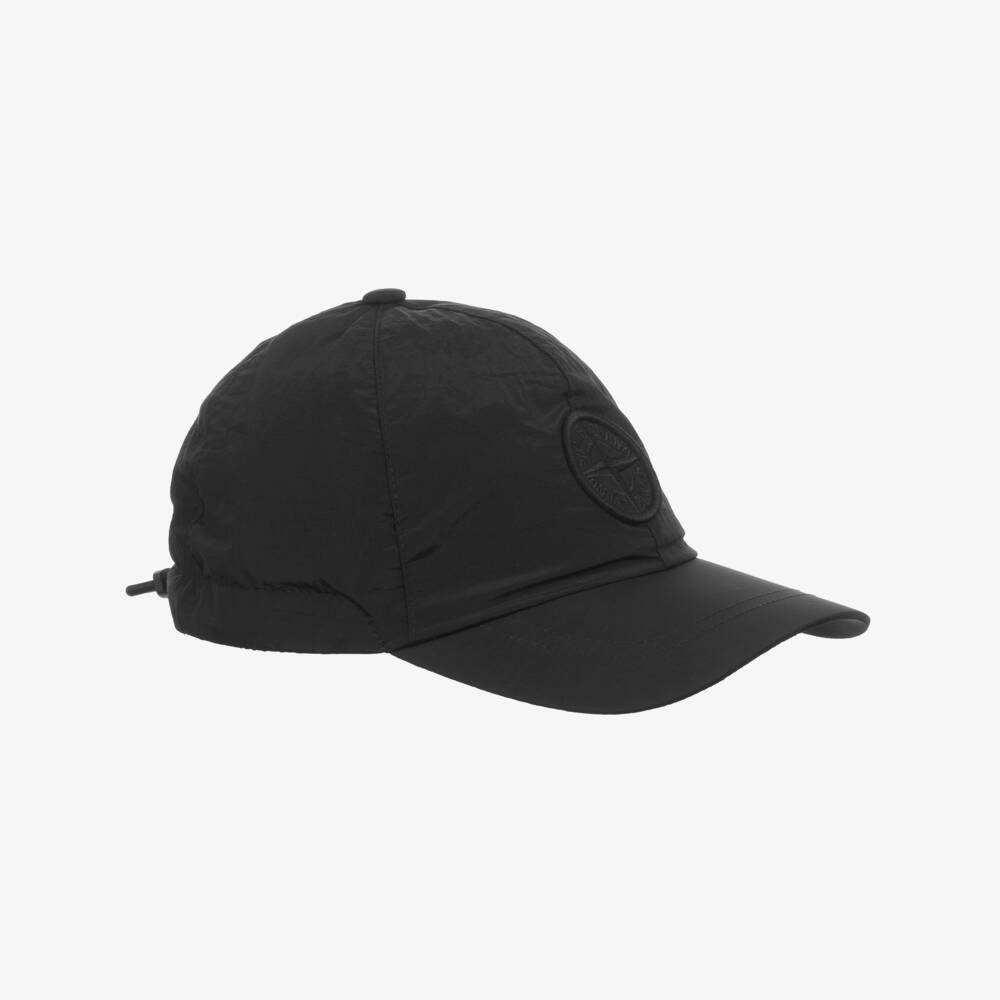 Stone Island Junior-Boys Black Water-Repellent Baseball Cap | Childrensalon Outlet