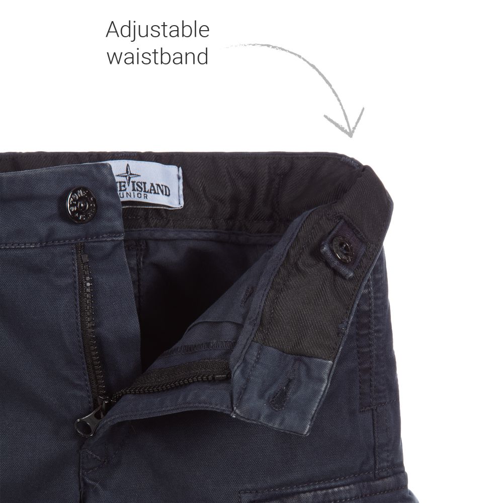 Stone Island Junior Boys Blue Logo Cargo Trousers Childrensalon Outlet