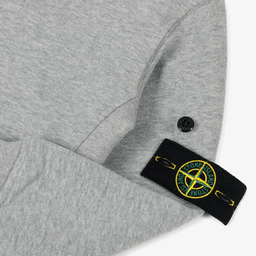 Stone Island Junior-Boys Light Grey Organic Cotton Compass Badge Sweatshirt | Childrensalon Outlet