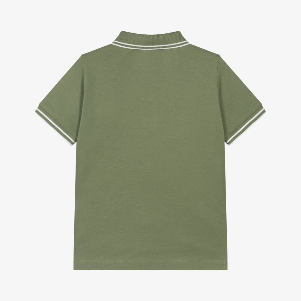 Stone Island Junior-Boys Moss Green Organic Cotton Polo Shirt | Childrensalon Outlet