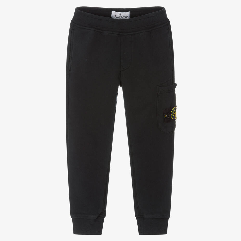 Stone Island Junior - Boys Navy Blue Cotton Joggers | Childrensalon