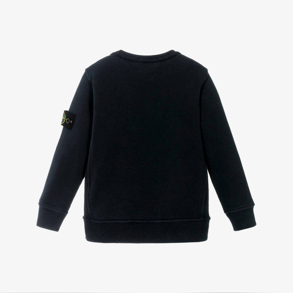 Stone Island Junior-Boys Navy Blue Organic Cotton Compass Badge Sweatshirt | Childrensalon Outlet
