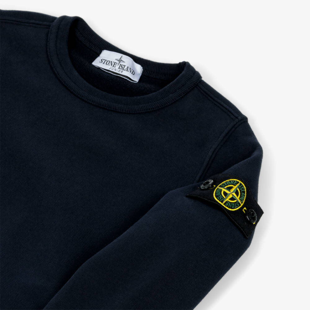 Stone Island Junior-Boys Navy Blue Organic Cotton Compass Badge Sweatshirt | Childrensalon Outlet