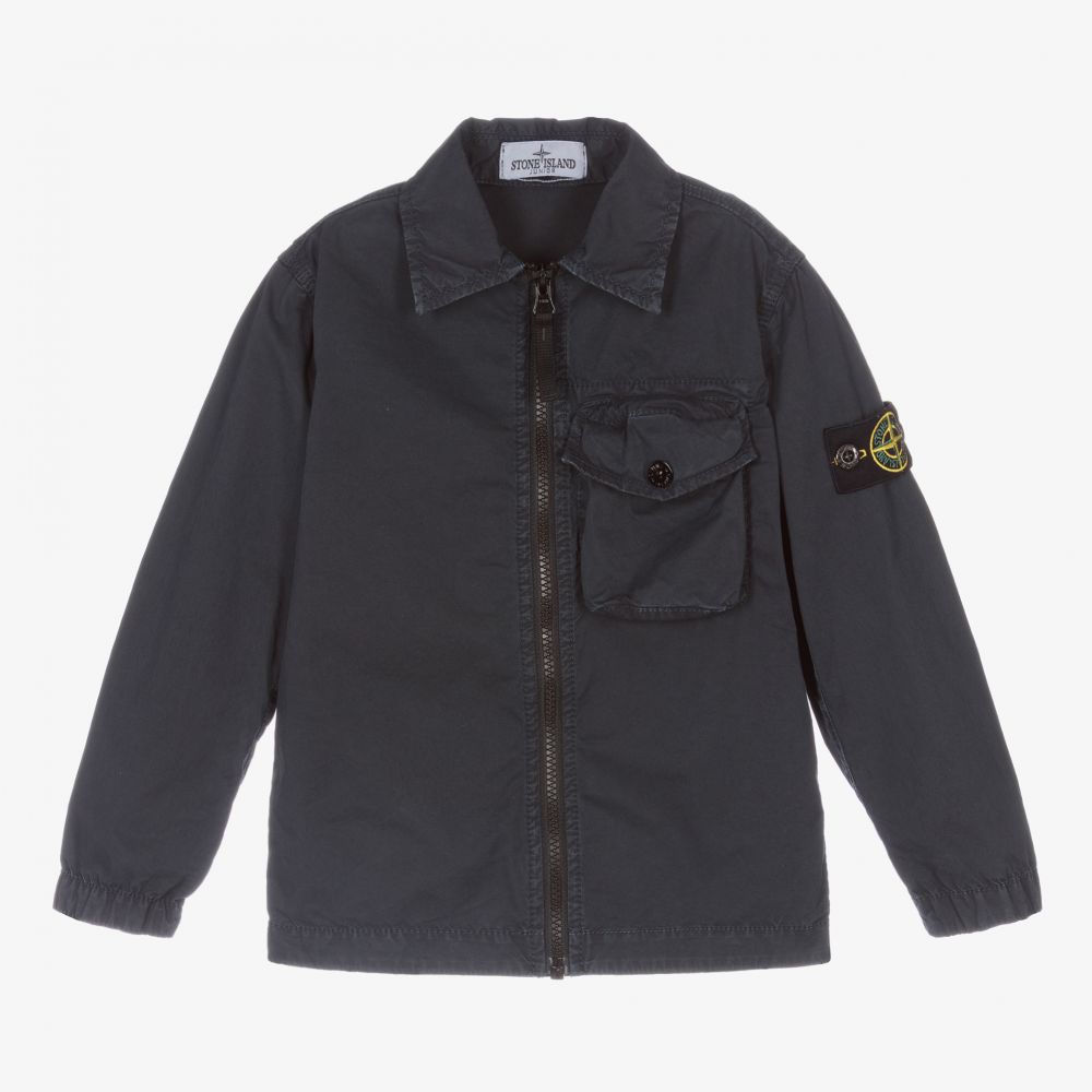 Stone Island Junior - Chemise bleu marine Garçon | Childrensalon