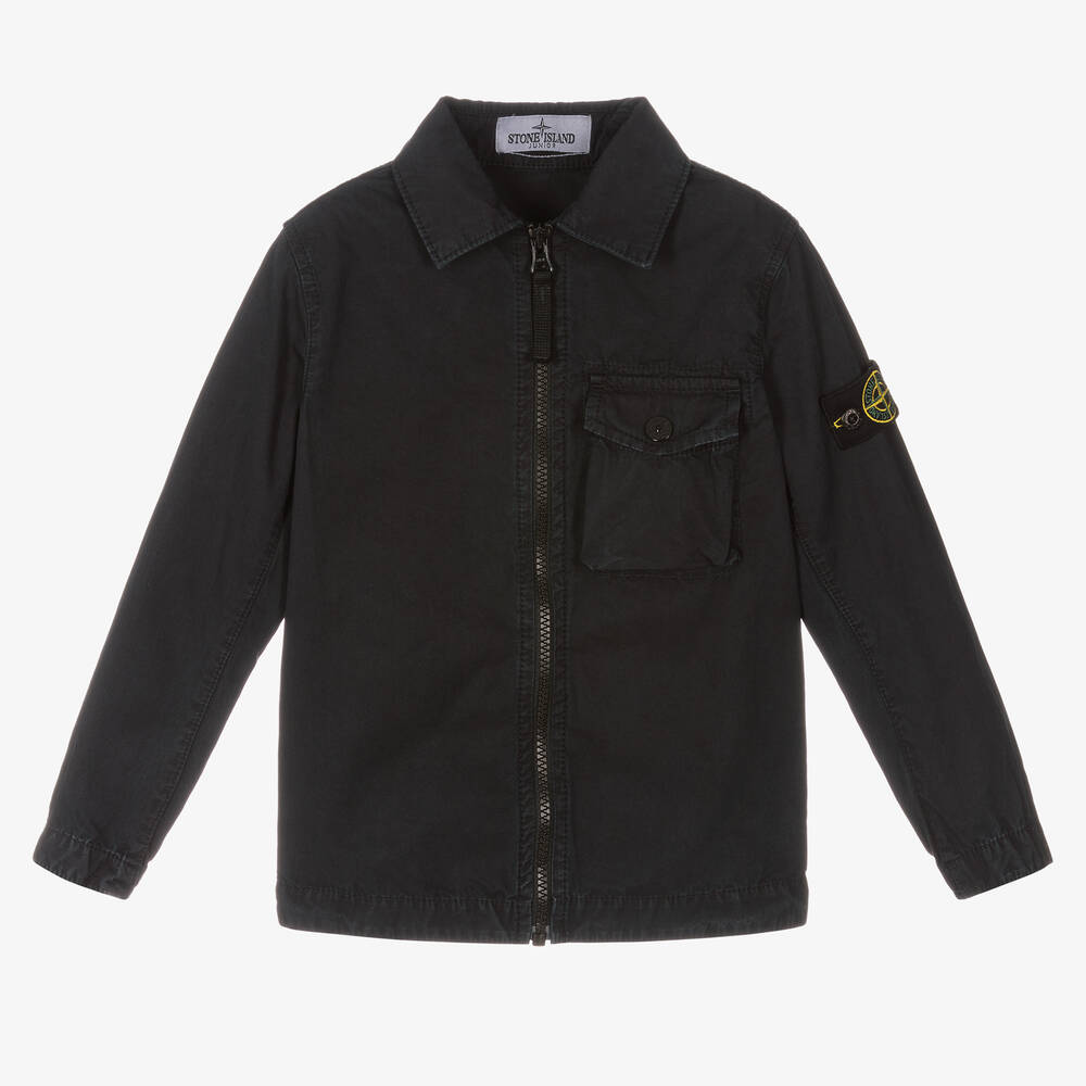 Stone Island Junior - Navyblaue Hemdjacke für Jungen | Childrensalon