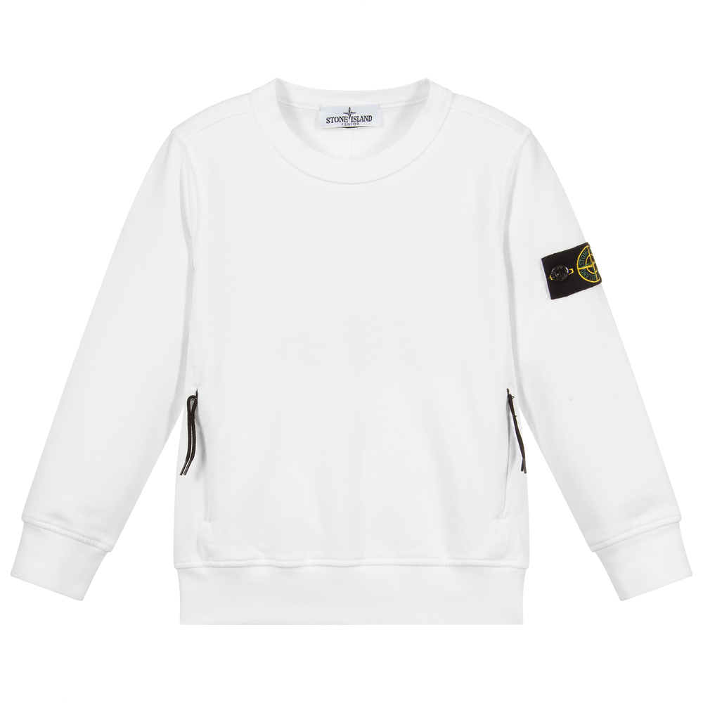Stone island white pullover hotsell