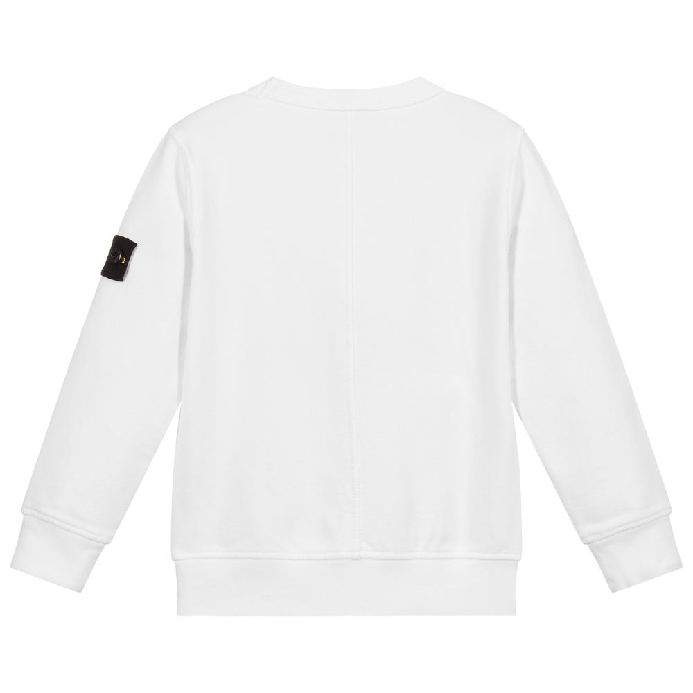 Stone Island Junior-Boys White Sweatshirt | Childrensalon Outlet