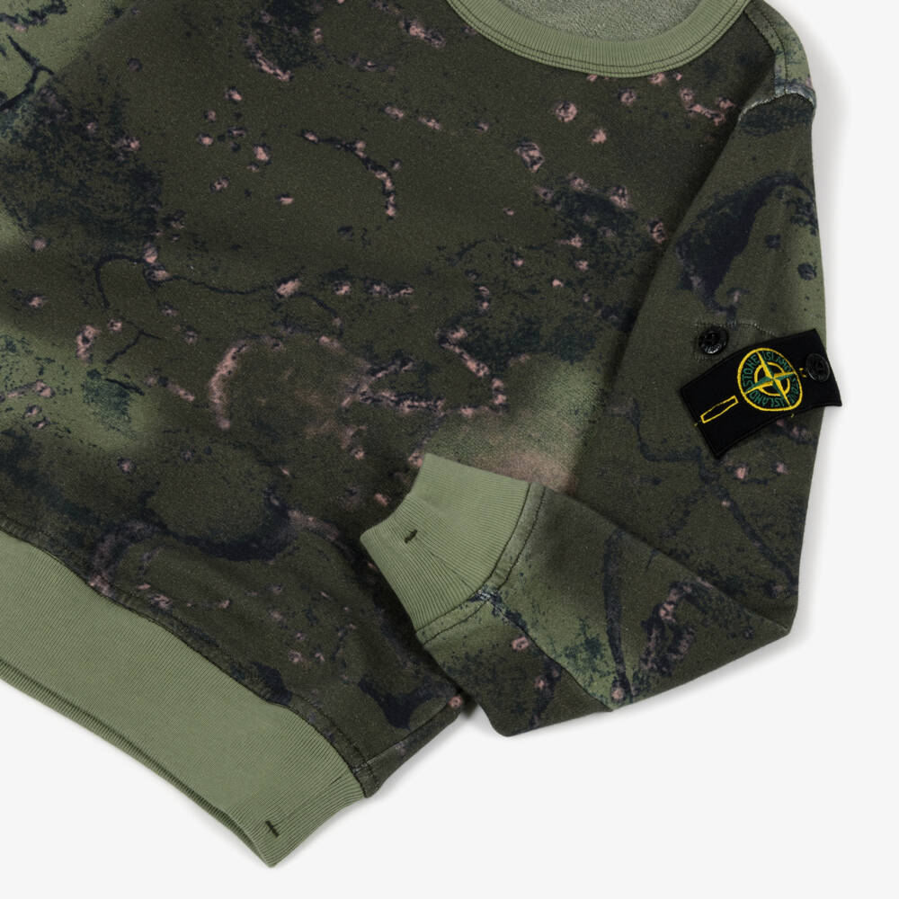 Stone Island Junior-Green Military Sweatshirt | Childrensalon Outlet