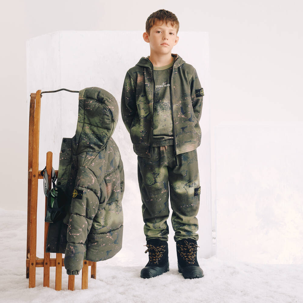 Stone Island Junior-Green Military Sweatshirt | Childrensalon Outlet