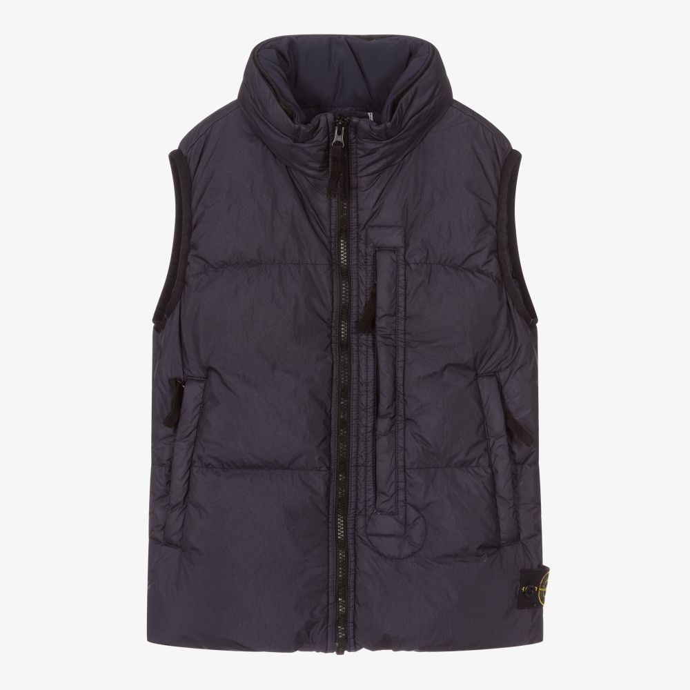 Stone Island Junior - Teen Blue Down Puffer Gilet | Childrensalon