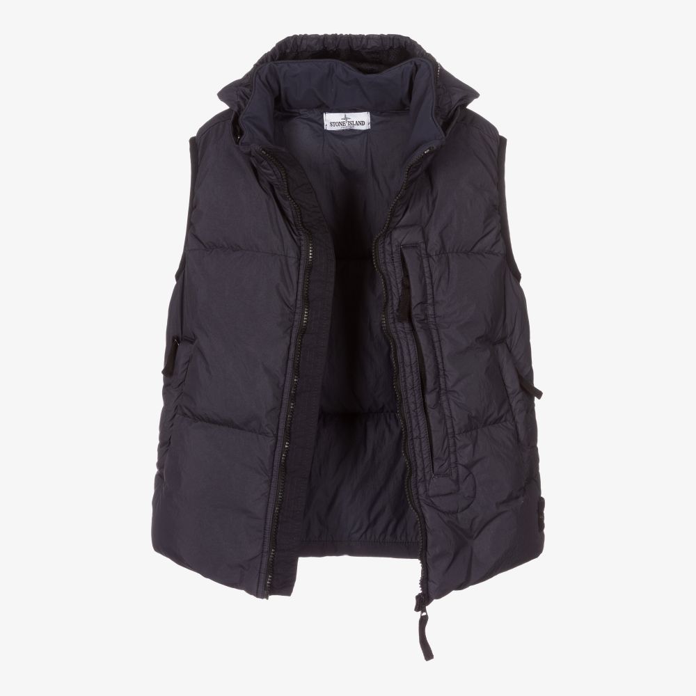 Stone Island Junior-Teen Blue Down Puffer Gilet | Childrensalon Outlet