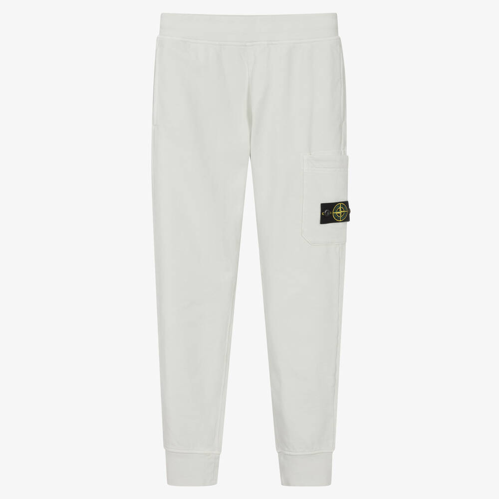 Stone Island Junior - Teen Boys Grey Logo Badge Joggers | Childrensalon