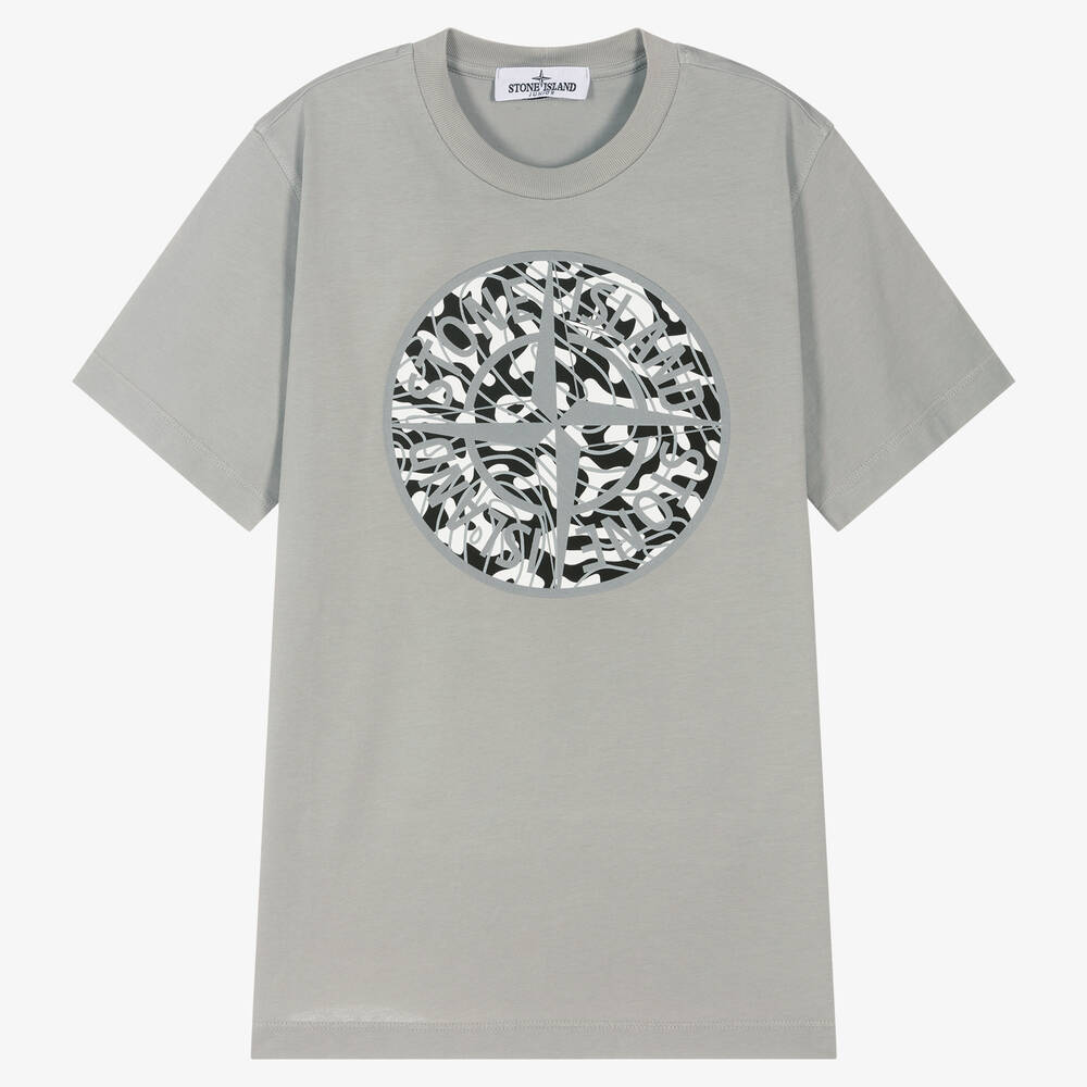 Stone Island Junior - Teen Boys Grey T-Shirt | Childrensalon