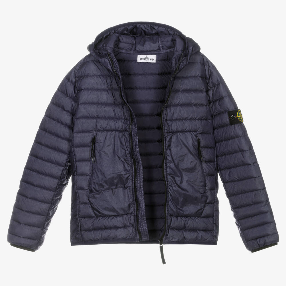 Stone Island Junior-Teen Boys Navy Blue Puffer Jacket | Childrensalon Outlet