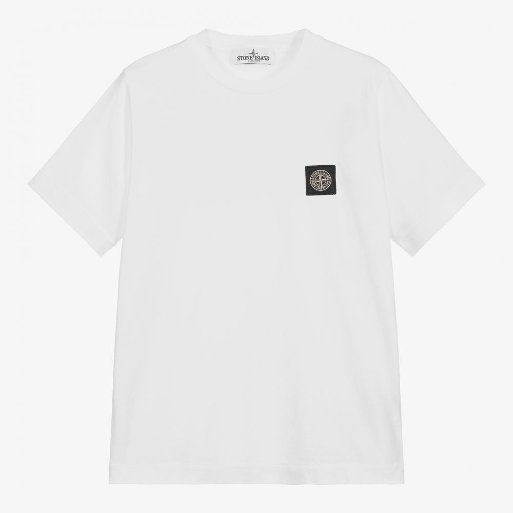 Stone Island Junior - T-shirt blanc Ado garçon | Childrensalon