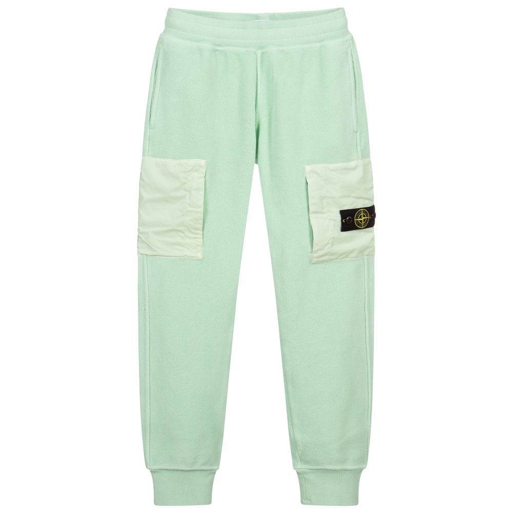 Stone Island Junior - Teen Green logo Joggers | Childrensalon