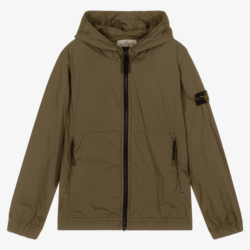 Stone Island Junior - Зеленая ветровка для подростков | Childrensalon