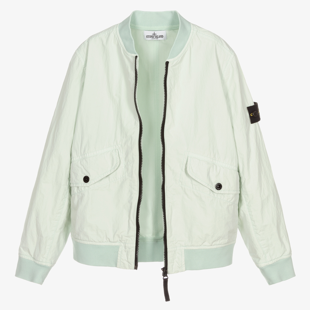 Stone Island Junior-Teen Mint Green Bomber Jacket | Childrensalon Outlet