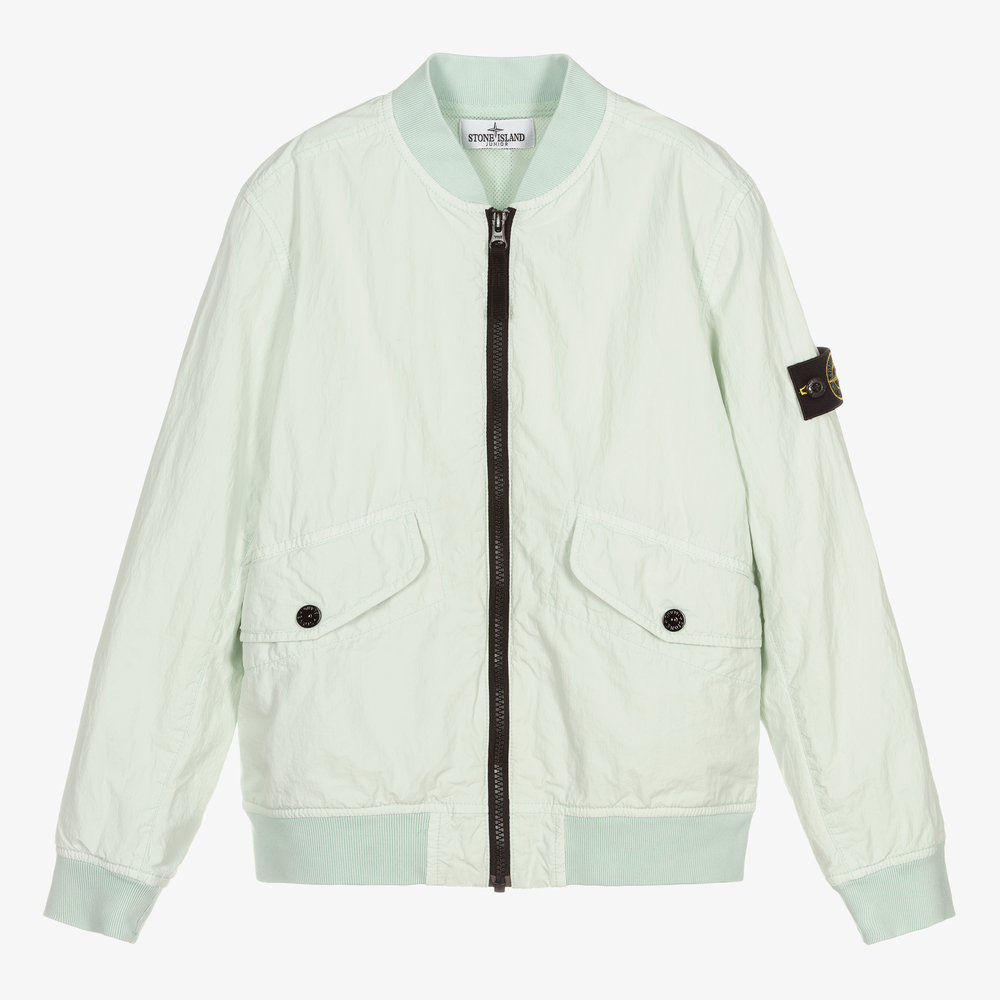 Stone Island Junior - Teen Mint Green Bomber Jacket | Childrensalon