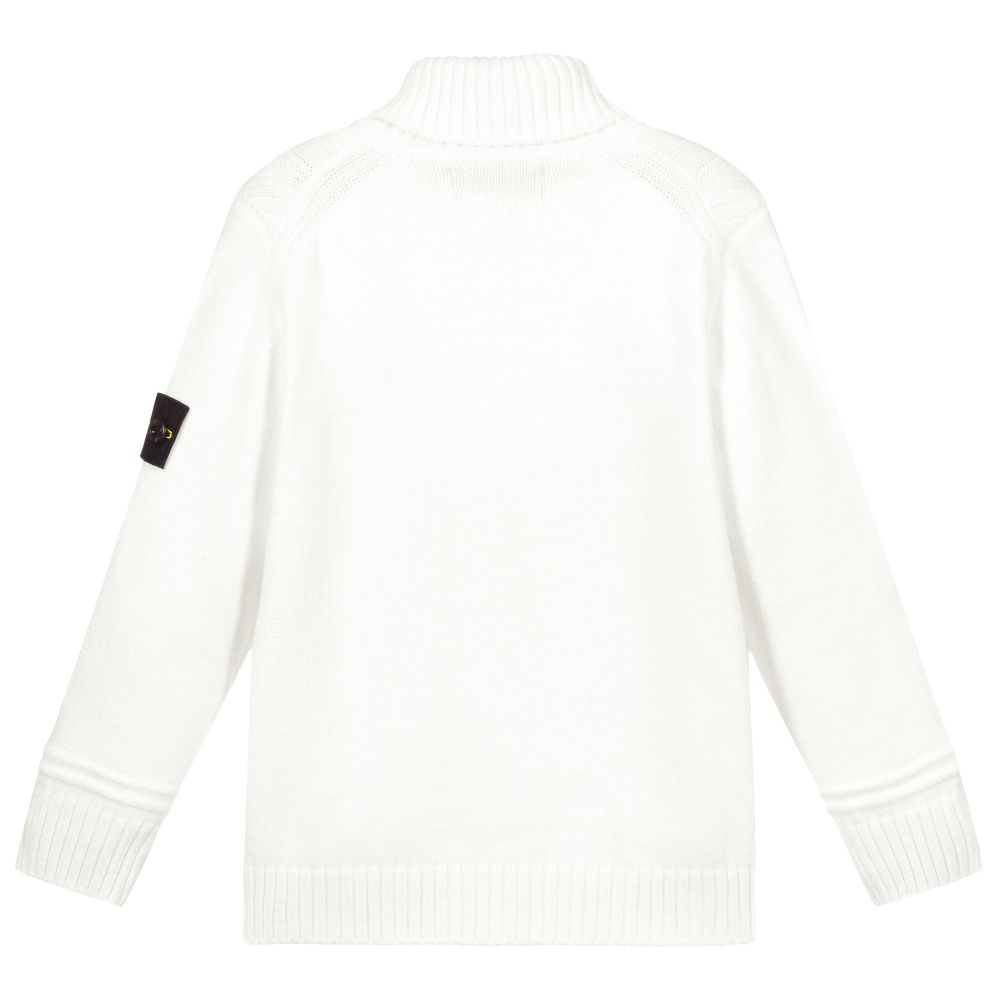 Stone island best sale white sweater