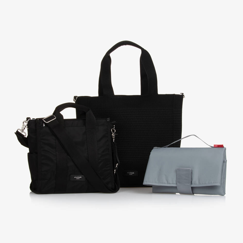 Storksak-Black 2-in-1 Thea Changing Bag (34cm) | Childrensalon Outlet