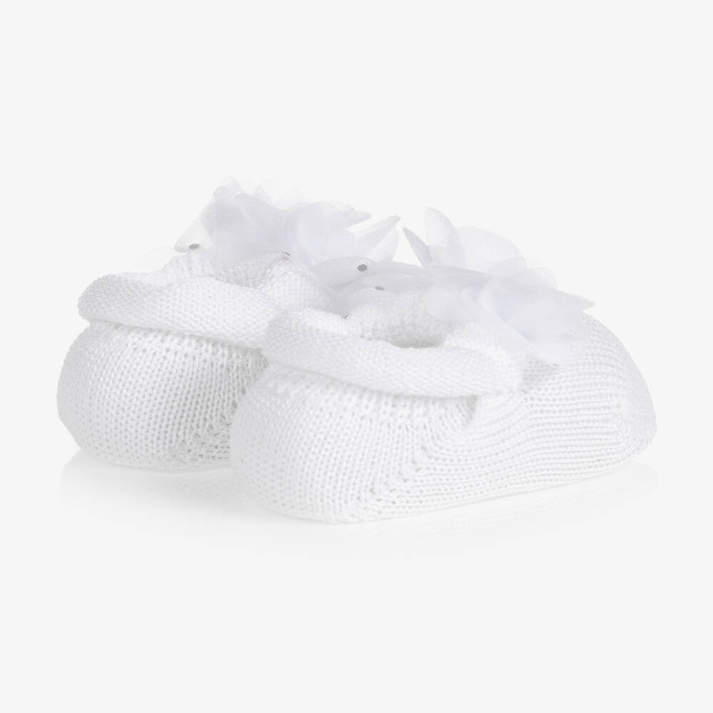 Story Loris-Baby Girls White Headband & Booties Gift Set | Childrensalon Outlet