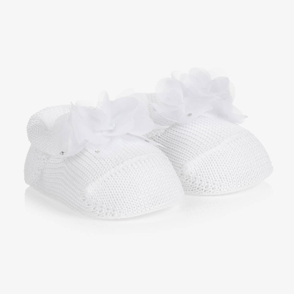 Story Loris-Baby Girls White Headband & Booties Gift Set | Childrensalon Outlet