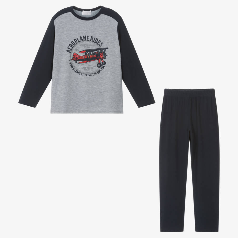 Story Loris-بيجاما مودال جيرسي لون كحلي ورمادي للأولاد | Childrensalon Outlet