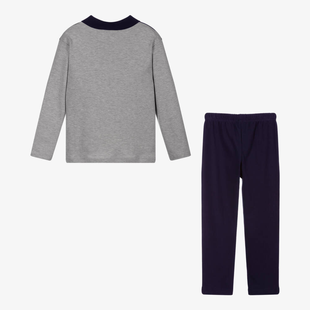 Story Loris-بيجاما قطن لون رمادي وكحلي للأولاد | Childrensalon Outlet