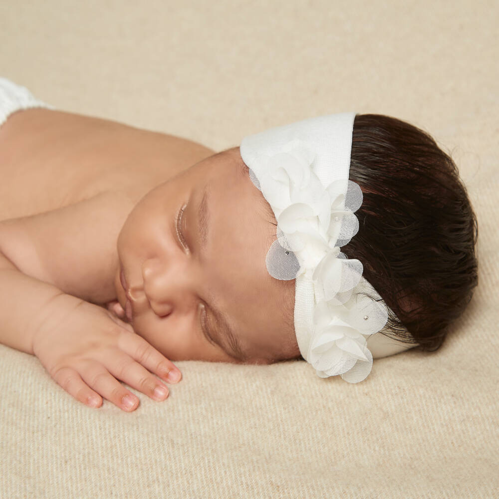 Story Loris-Кремовый подарочный комплект из повязки на голову и пинеток для девочек | Childrensalon Outlet