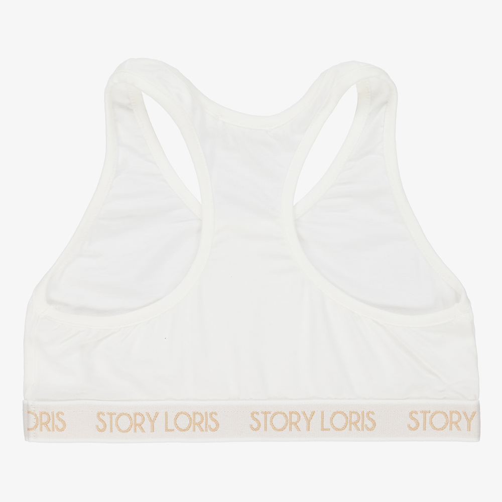 Story Loris-Girls Ivory Logo Bra Top | Childrensalon Outlet