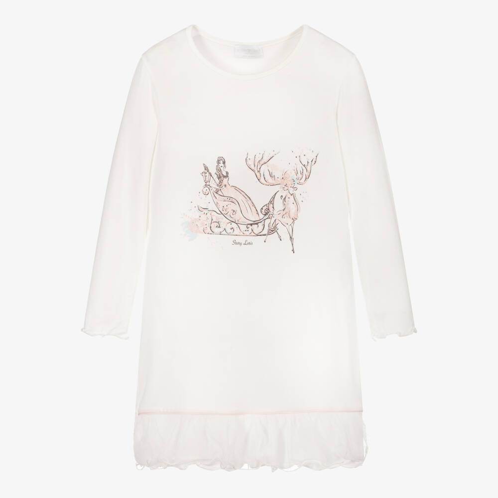 Story Loris-Girls Ivory Modal Princess Nightdress | Childrensalon Outlet