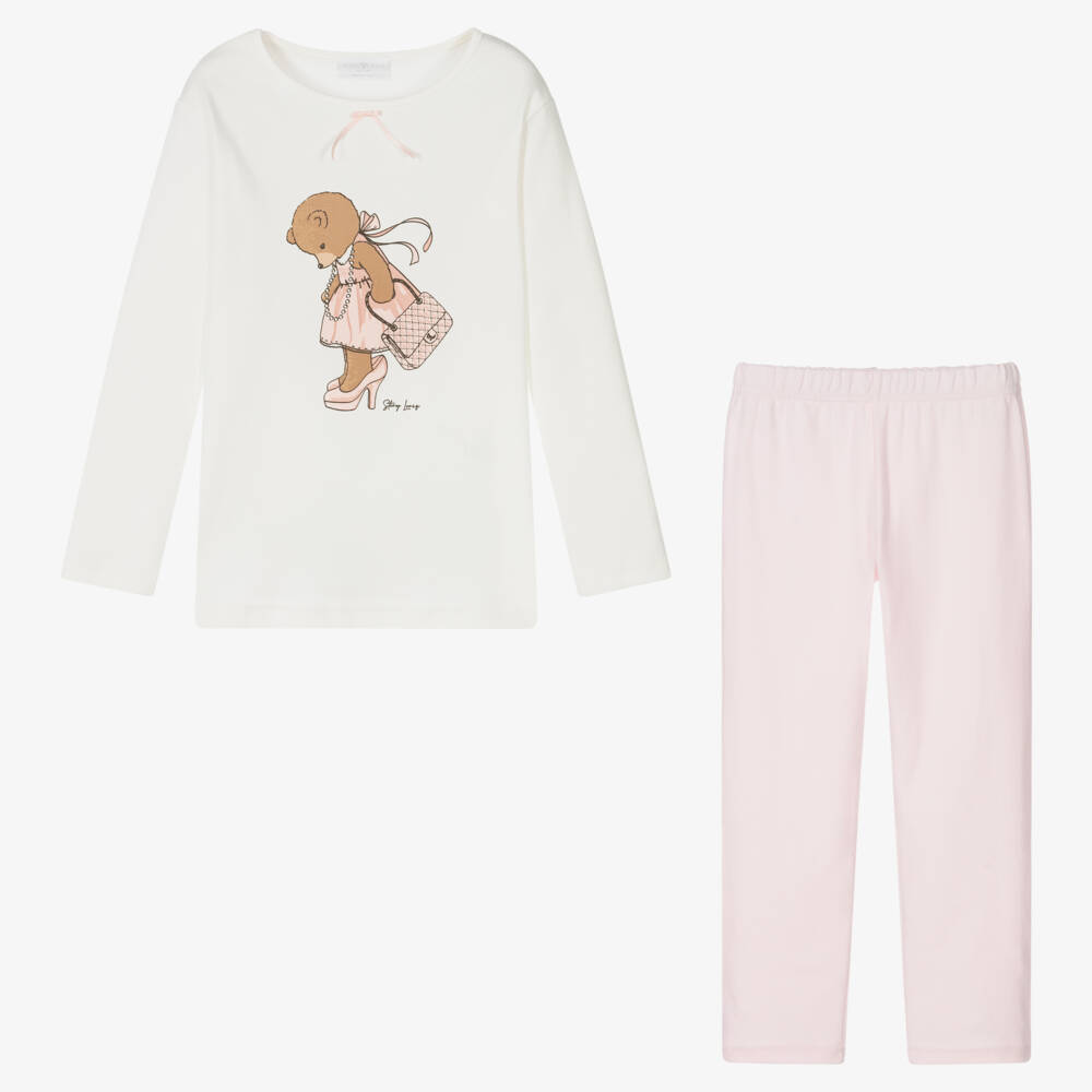 Story Loris-Girls Pink & Cream Sleepwear Set | Childrensalon Outlet