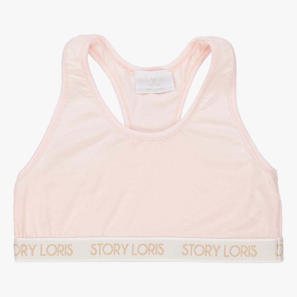 Story Loris - Girls Pink Logo Bra Top | Childrensalon
