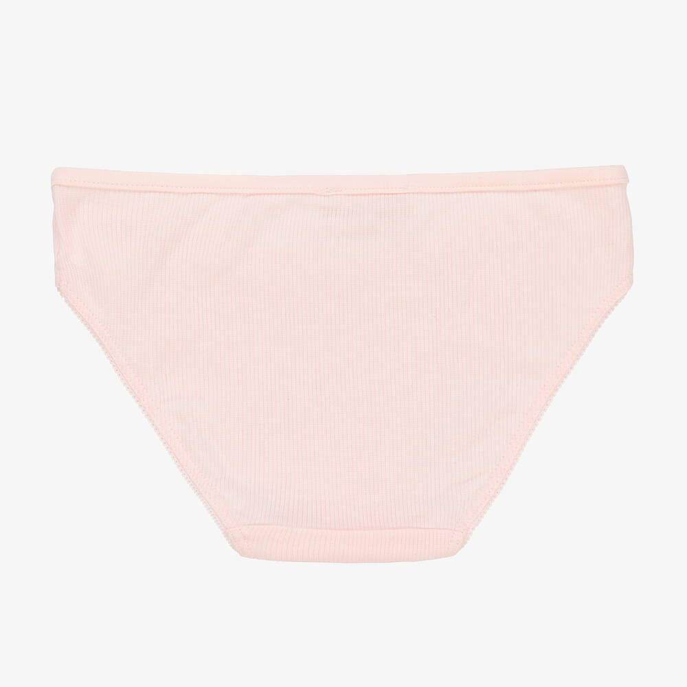 Story Loris-Girls Pink Modal & Lace Knickers | Childrensalon Outlet