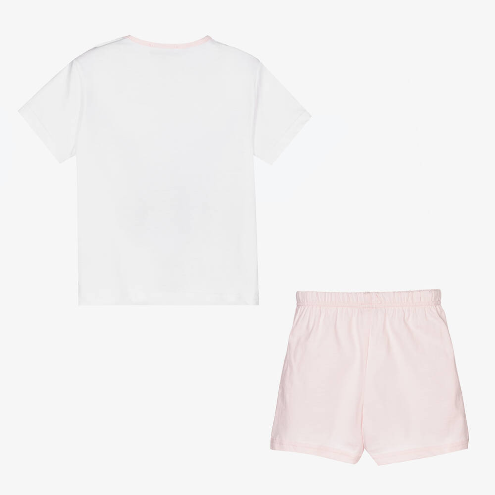 Story Loris-بيجاما أطفال بناتي قطن لون زهري وأبيض | Childrensalon Outlet