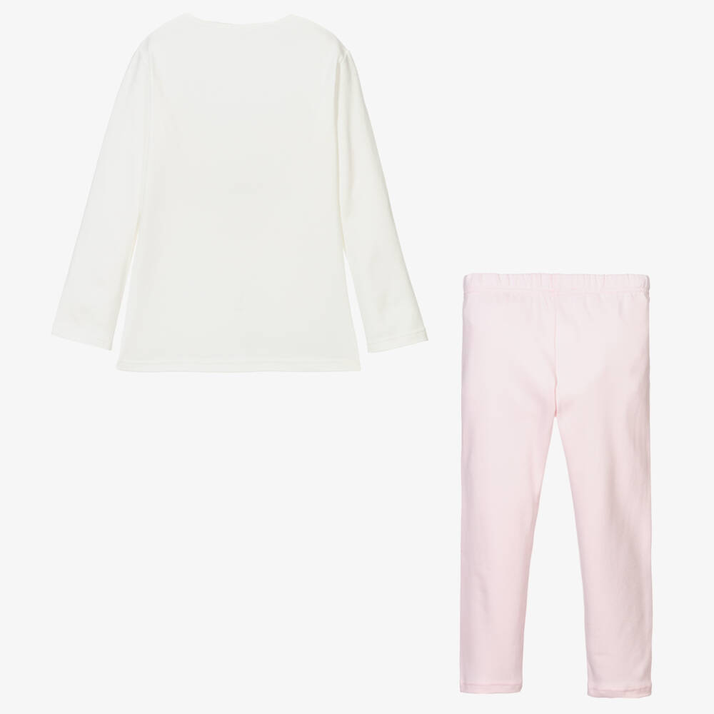 Story Loris-Girls Soft Ivory & Pink Nightwear | Childrensalon Outlet